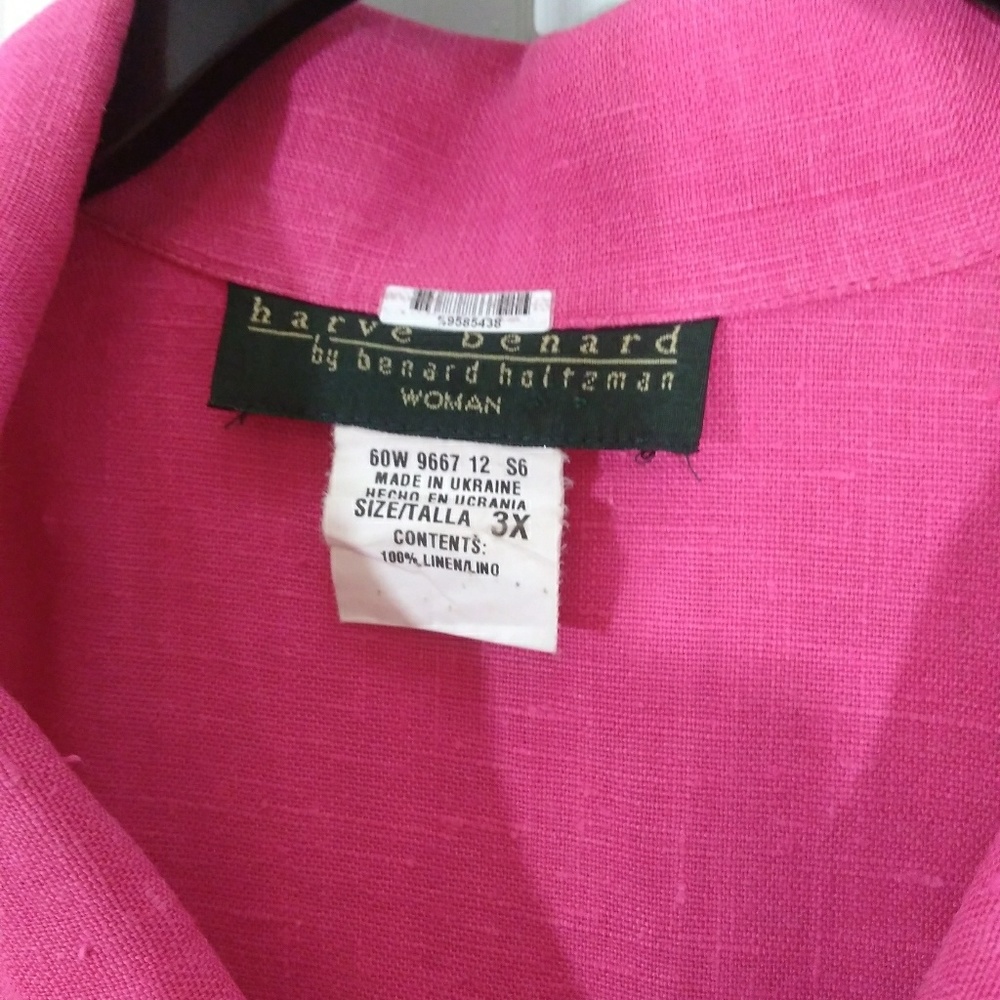 Harve benard size 3x hot pink shirt short sleeve - Picture 3 of 3